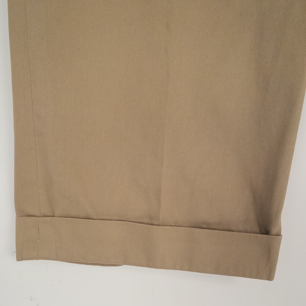 Ben Silver English Drills Pants Men's 42 Khaki Pleated Cuffed USA FITS 40x26.5 - Picture 6 of 15
